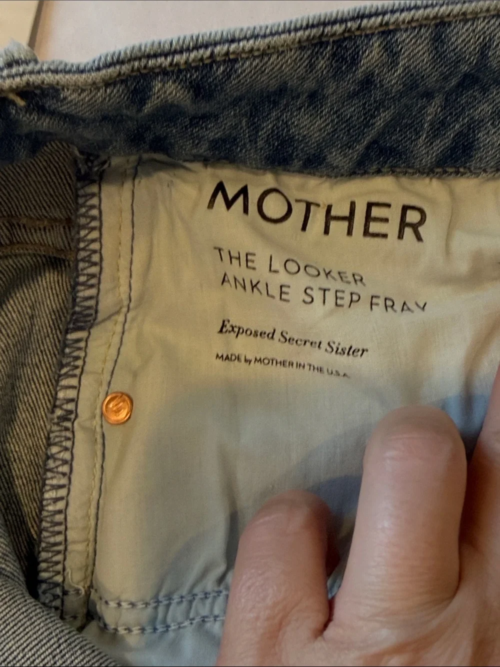 MOTHER Looker Ankle Step Fray Jeans 27 Exposed Secret Sister Distressed NWT